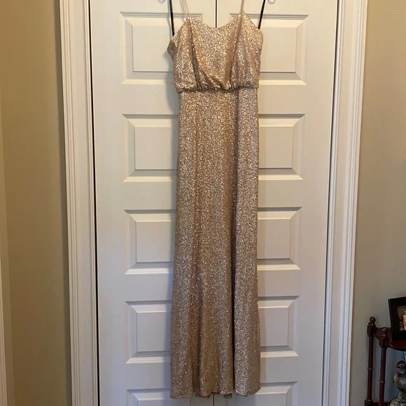 Sorella Vita Rose Gold Sequin Bridesmaid Dress - Picture 1 of 5